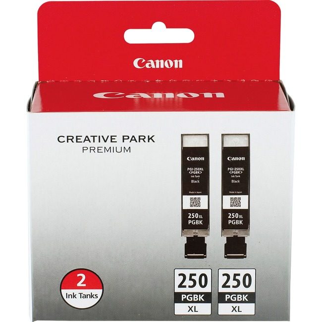 Canon U.S.A. Crtdgs Ink Pigmnt Black XL 2 Pack CNMPGI250XL-2PK