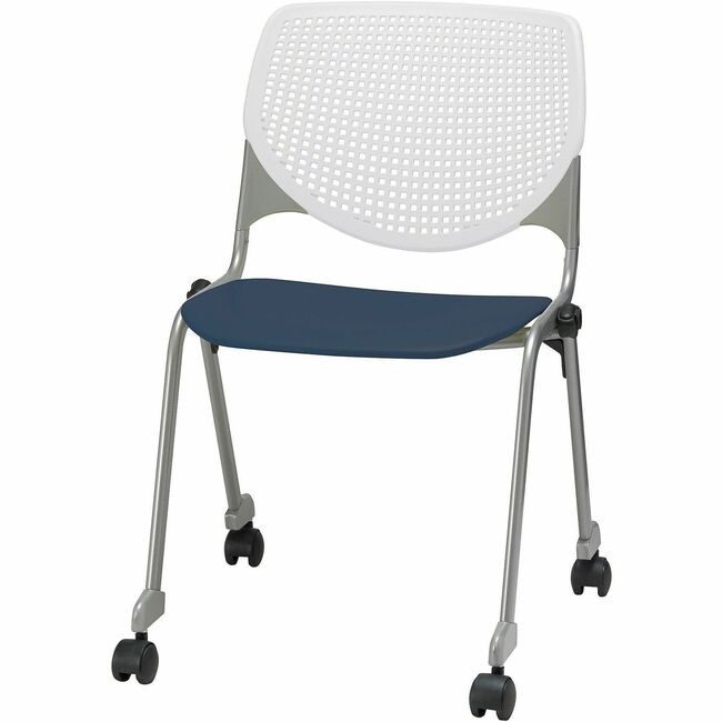 KFI Seating Chair Casters Stk White Navy KFICS230BKB8S03