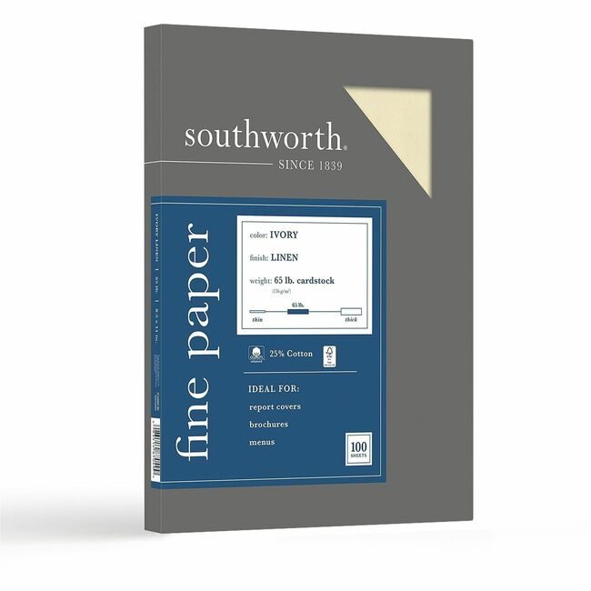 Southworth Paper Linen 25%CTN 65# Ivry SOUZ560CK
