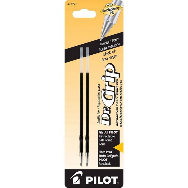 Pilot Corporation of America Refill Gel Rt Medium Black 2 Pack PIL77227