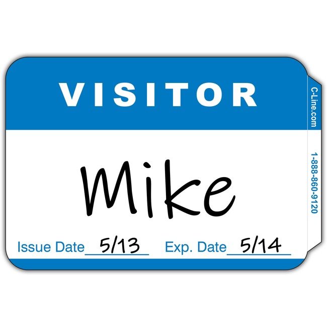 C-Line Products Badge Adhsve Visitor Be 100 CLI92245