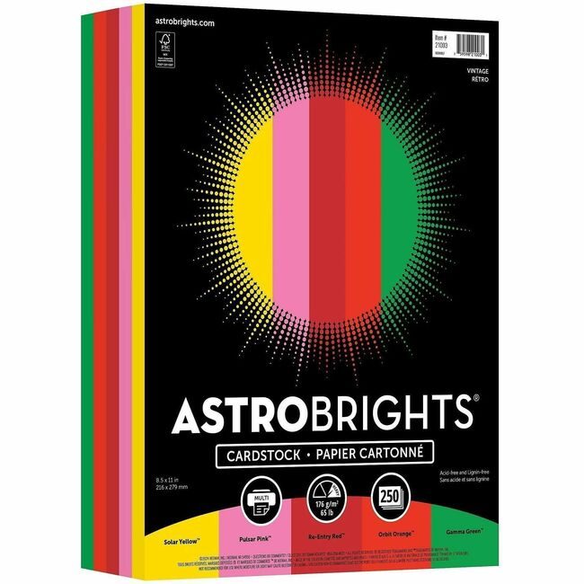 Neenah Paper, Inc. Astrobrights Astrobrt 65# Vntg Ast WAU21003