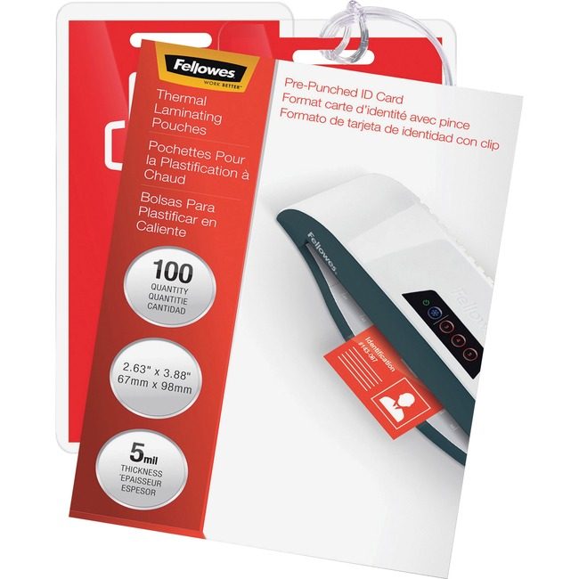 Fellowes Brands Pouch Id 5MIL 2.625 X 3.875 FEL52016