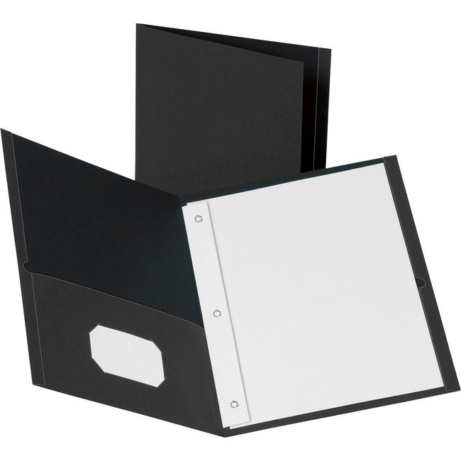 Business Source Folder 2POCKET W/Fastnr Black BSN78532