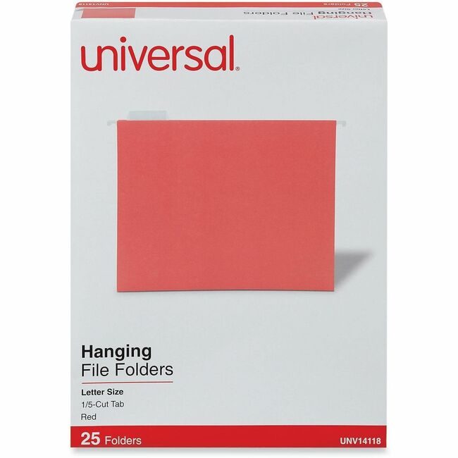 Universal Office Products Folder Hang Letter 25/BX Red UNV14118