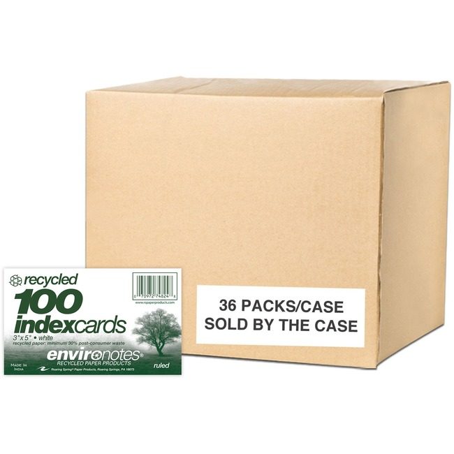 Roaring Spring Paper Products Index Cards 3X5 White Lined ROA74824CS