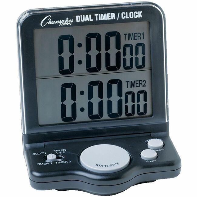 Champion Sports Timer Dual/Stop Watch Black CSIDC100