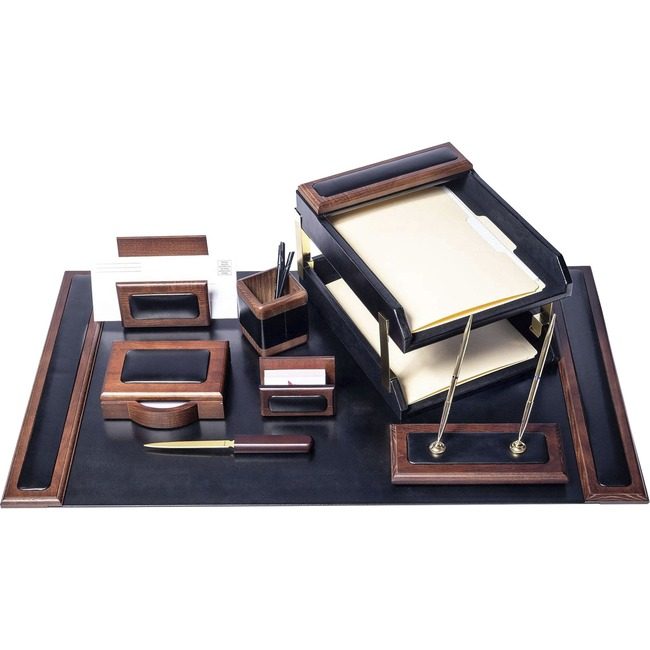Dacasso Dsk St Walnut Lthr 10PC DACD8420