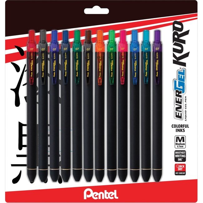 Pentel of America Pen Energel Kuro .7MM.12PK PENBL437R1BP12M