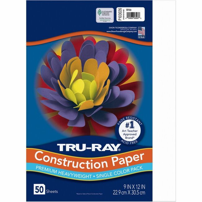 Pacon Corporation Paper Const 9X12 White 50SH PAC103026
