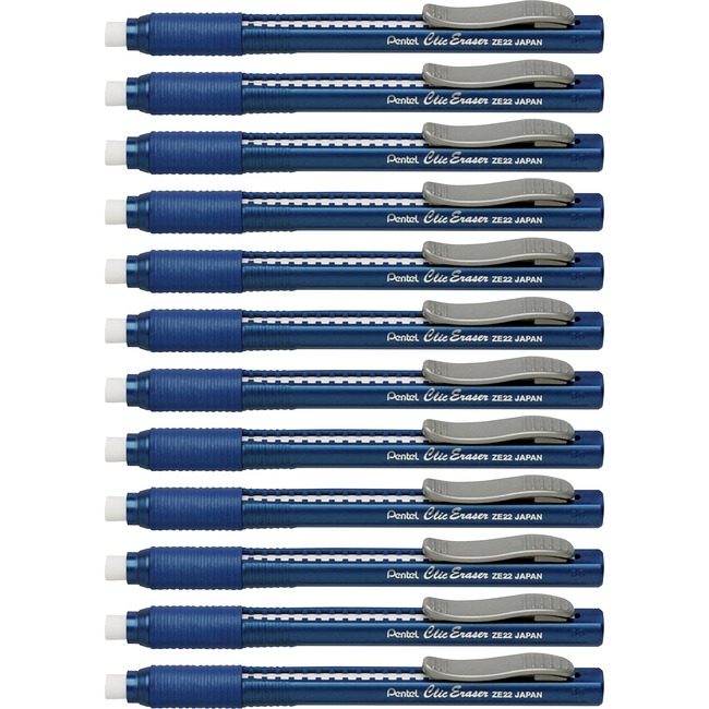 Pentel of America Eraser Clic W/Grip Blue PENZE22CBX