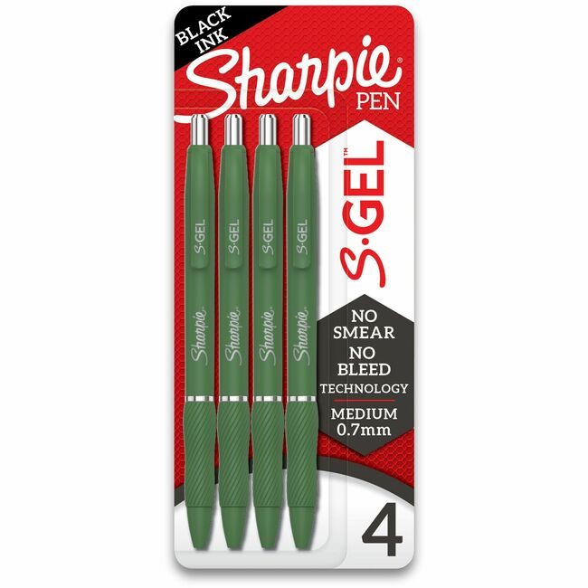 Sharpie / Expo / Prismacolor / Sanford Newell Brands / Sanford Sharpie / Expo / Prismacolor / Pen S-Gel Greenbrl Black 4 Count SAN2195731