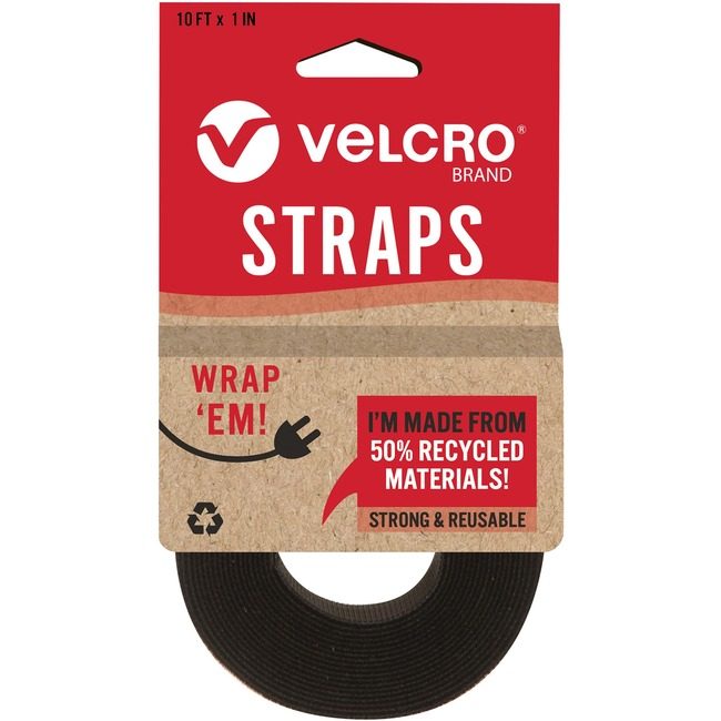 VELCRO Brand Velcro Companies Brand Strap Eco 10X1" Black VEK30188