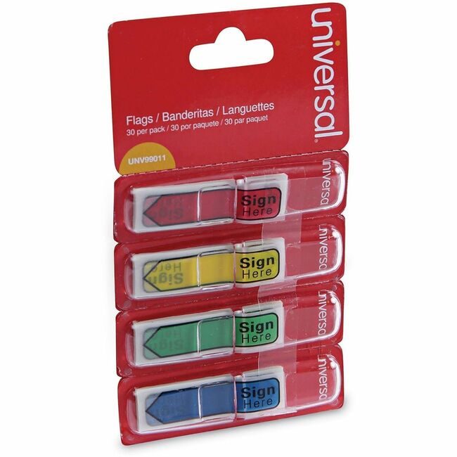 Universal Office Products Flag 1/2" Sign 120/PK Assorted UNV99011