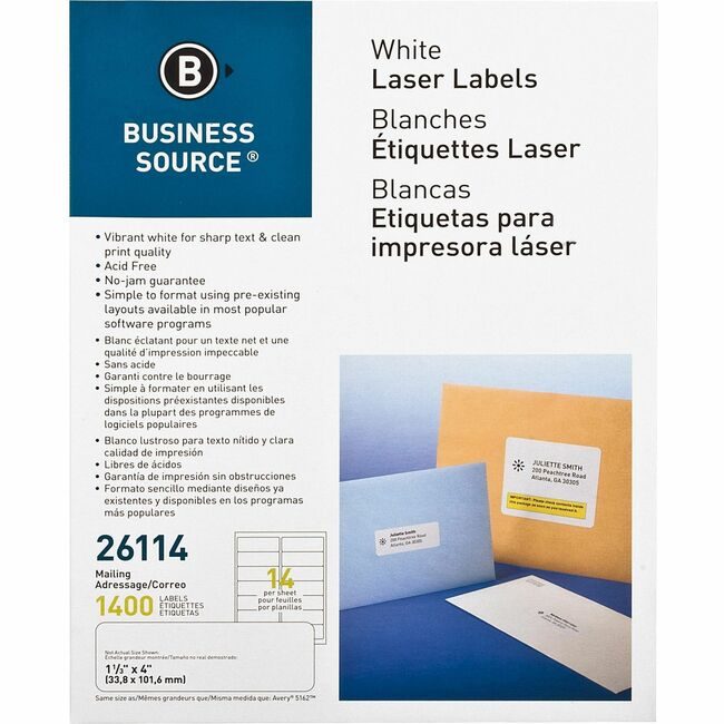 Business Source Label Ij/Lsr 1.3X4 We 1400 BSN26114