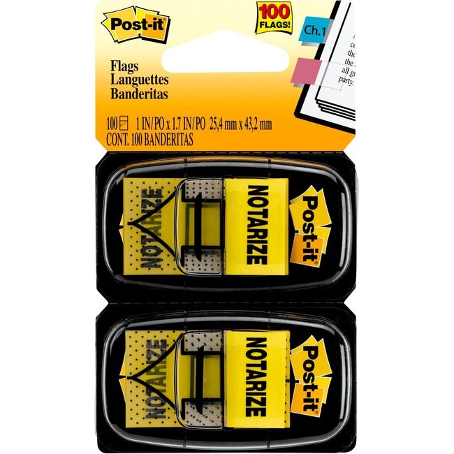 3M Company Flags Notarize 1" 100 Count Yw MMM680-NZ2