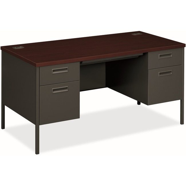 The HON Company Desk Dbl Ped 30X60 My/Char HONP3262-NS