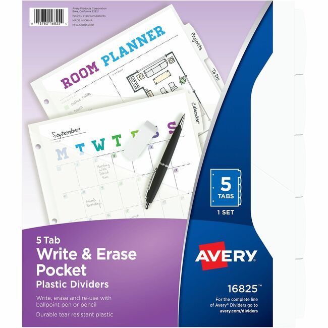 Avery Products Corporation Dividers W&E 5TAB White 1ST AVE16825