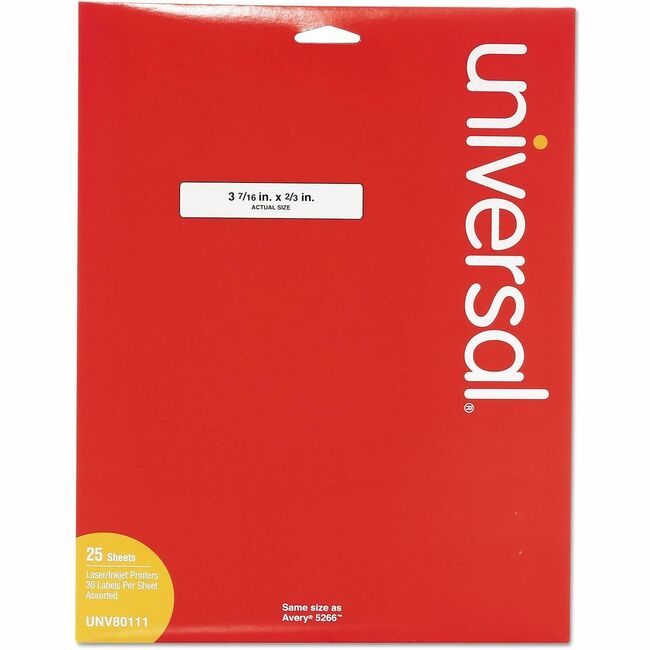 Universal Office Products Label Dt File Fld 750 Assorted UNV80111
