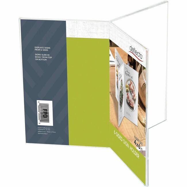 Deflecto Signholder 4X6 6SIDED Clear DEF4443