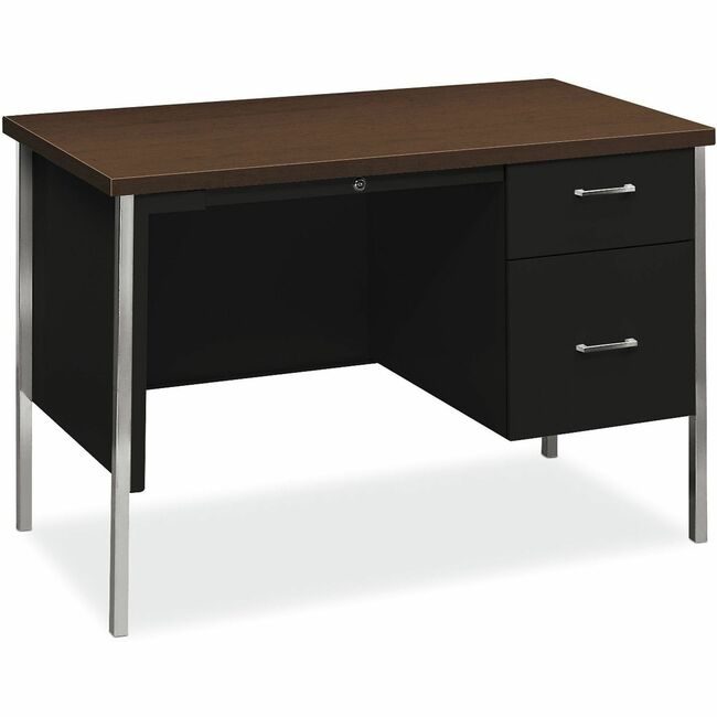 The HON Company Desk Single Ped Mocha HON34002RMOP
