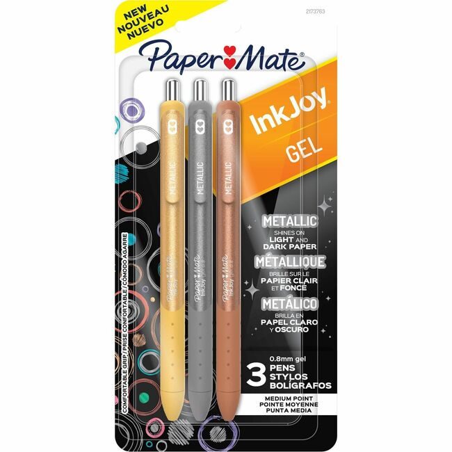 Newell Brands Paper Mate Pen Gel Ij Metallic Assorted 3 Count PAP2173763