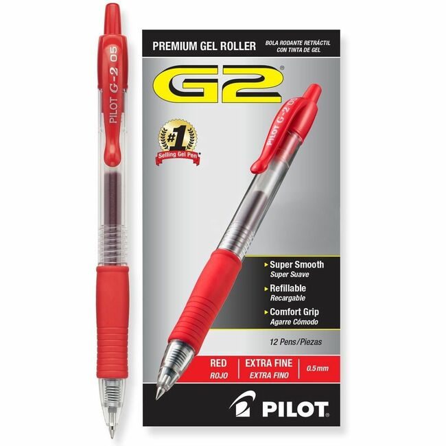 Pilot Corporation of America Pen Gel G2 Extra Fine Red PIL31004