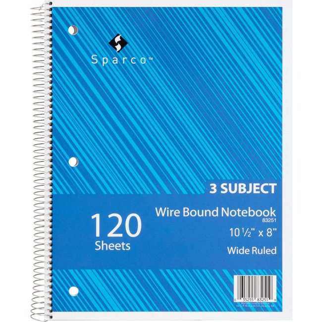Sparco Notebook Wire Wide 3SUB 120 SPR83251