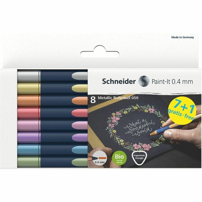 Dominion Blueline, Inc. Schneider Vizz Metlic Roller .4MM Assorted 8 Pack REDML05011502
