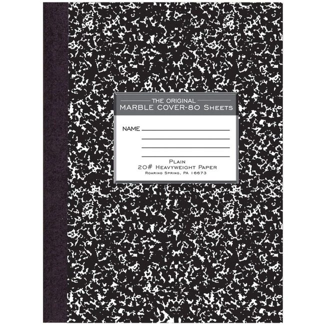 Roaring Spring Paper Products Marble Comp Black 20# Plain ROA77479