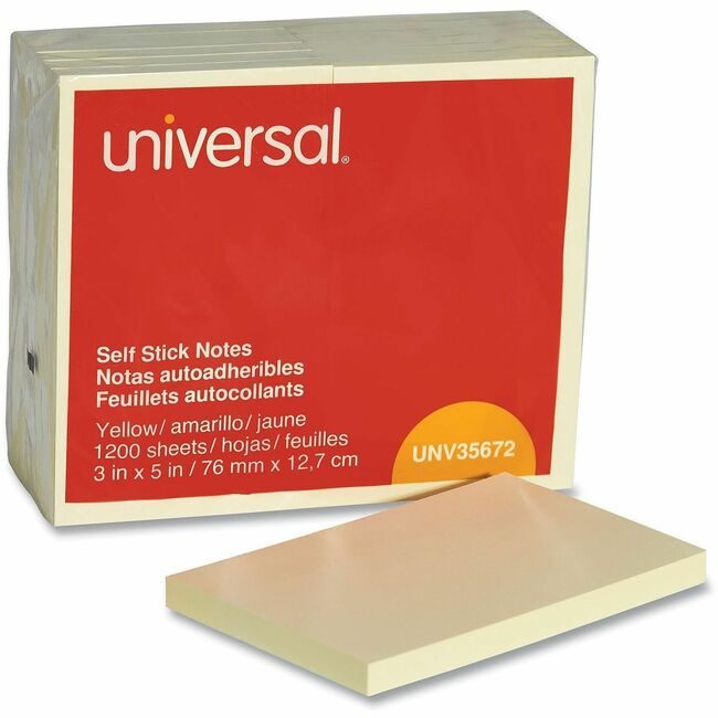 Universal Office Products Note Stick-It 3X5 Yw 12PD UNV35672