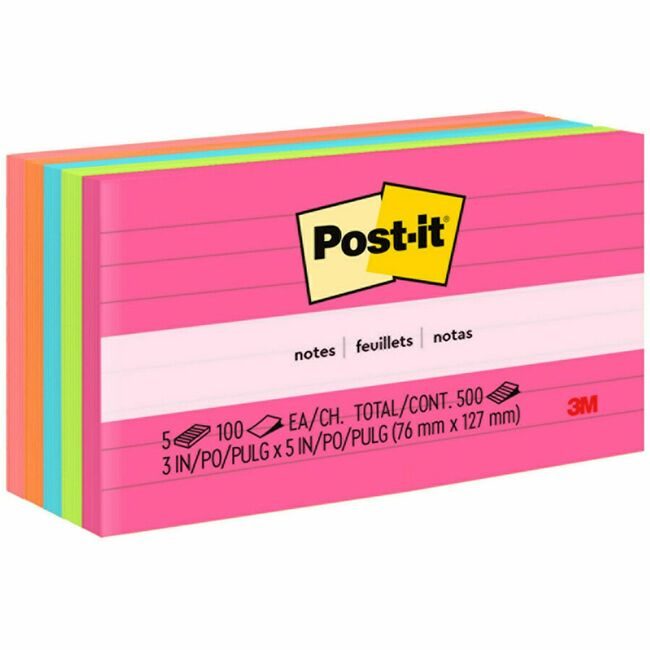 3M Company Notes Post-It 3X5 5 Pack Lined MMM635-5AN
