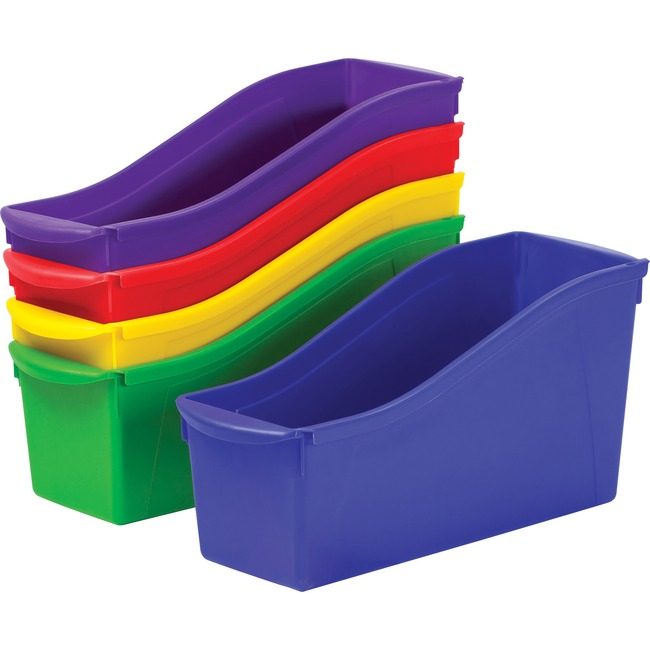 Storex Bins Book Plastic Large 5PC Assorted STX70105U06C