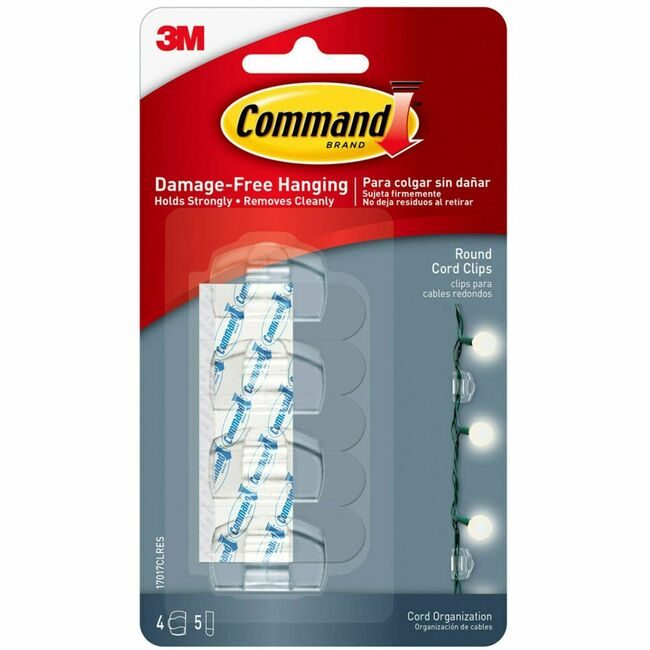 3M Company Clips Cord Clear Round 4CLPS MMM17017CLRES