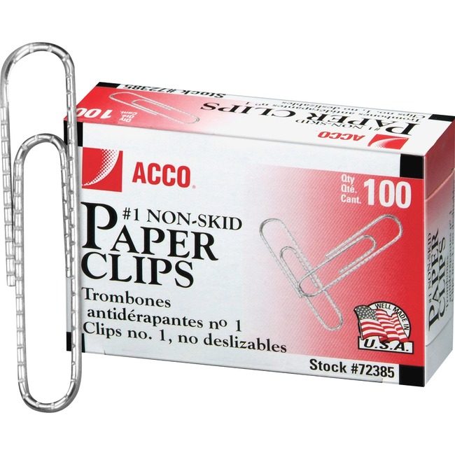 ACCO Brands Clips Paper Nonskid Regular ACC72385