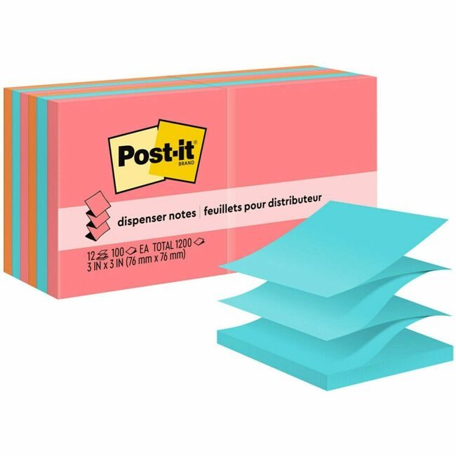 3M Company Note Popup 3X3 12 Pack Assrtd MMMR330-12AN