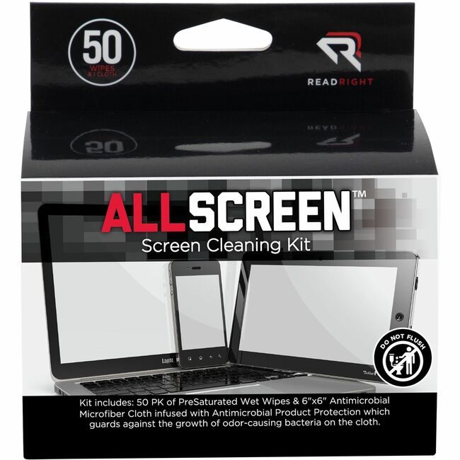 Advantus Corp. Read Right Kit Clean Screen Wipes 50 REARR15039