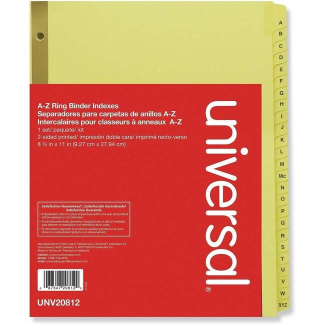 Universal Office Products Index Binder Letter A-Z UNV20812