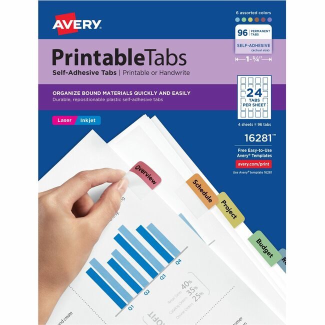 Avery Products Corporation Tabs Printable Slfadhsv Mi AVE16281
