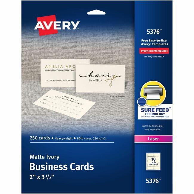 Avery Products Corporation Cards Business Lsr 2X3.5 Iy AVE5376