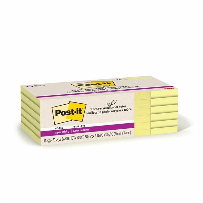 3M Company Supersticky Recycled 3X3 MMM654R12SSCY
