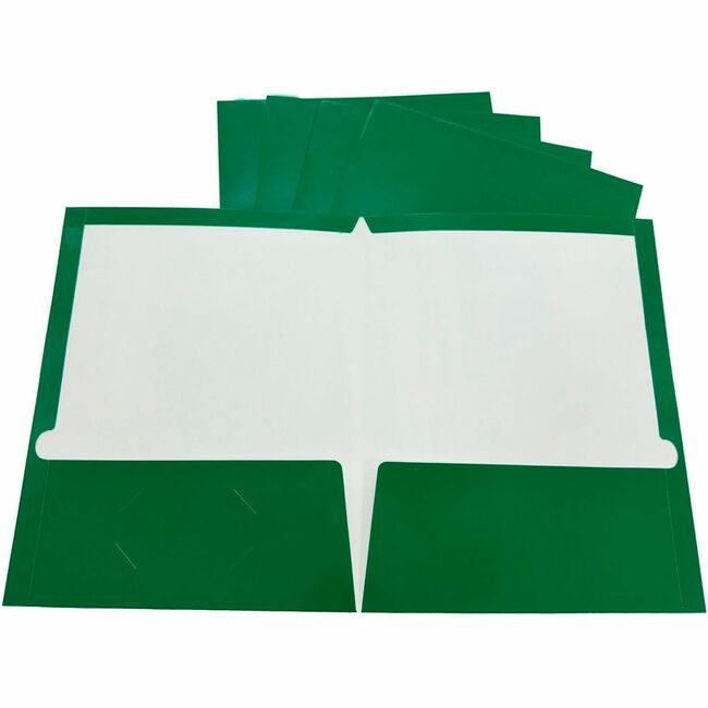 Business Source Folder 2POCKET Laminated Green BSN44427