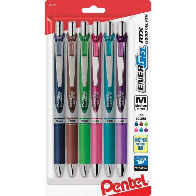 Pentel of America Pen Energel Rtx Xfn 6 Pack Assorted PENBL77BP6M1