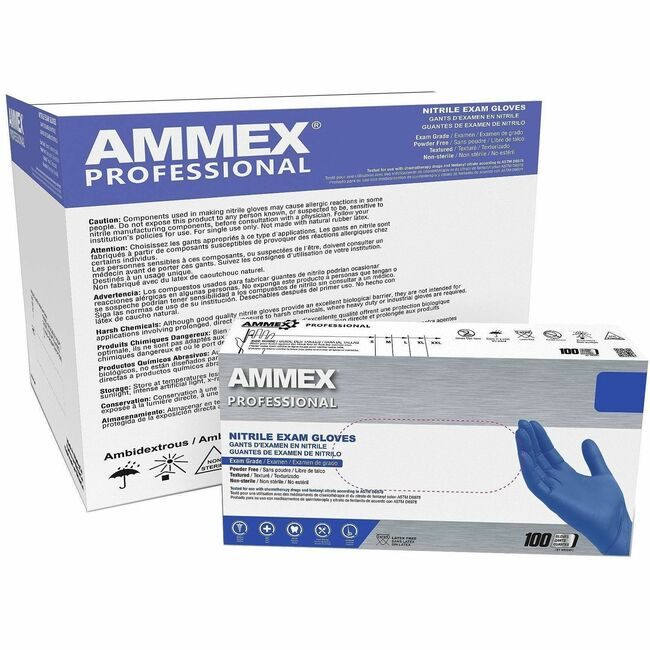 AMMEX Gloves Nitrile Pf Exam M AMXACNPF44100CT