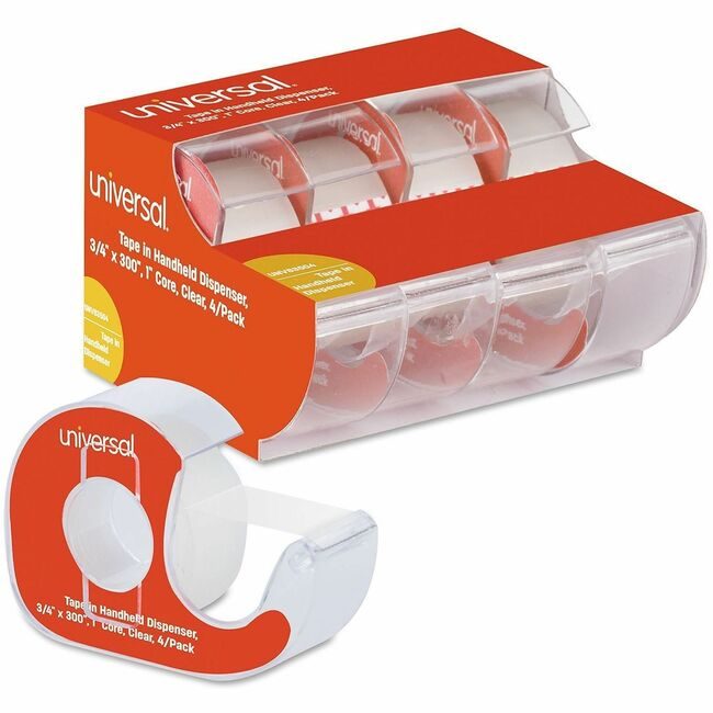 Universal Office Products Tape W/Dispenser 4 Pack Clear UNV83504