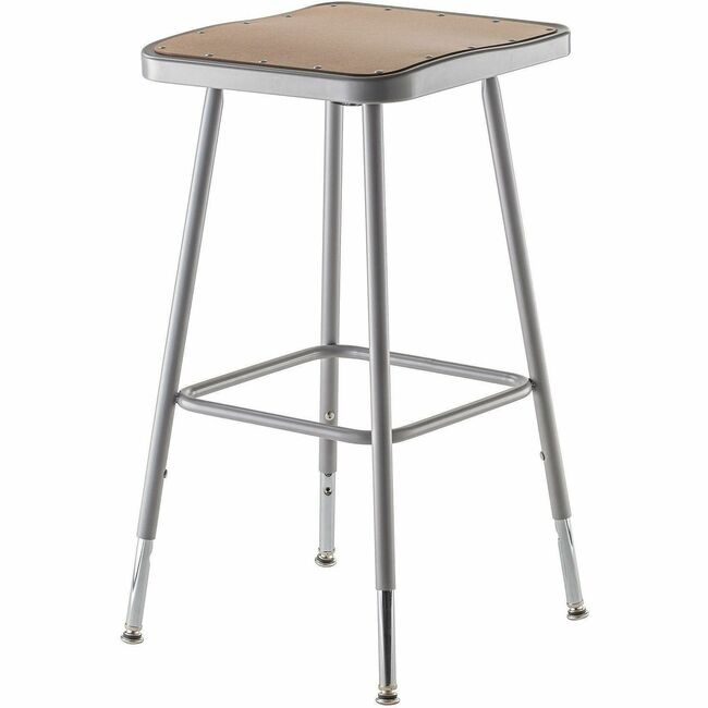 National Public Seating Stool 24-32IN Wood Sq NPS6324H