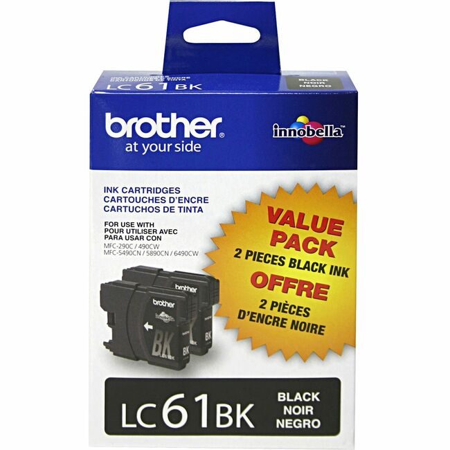 Brother International Cartridge Ink Black 2 Pack BRTLC612PKS