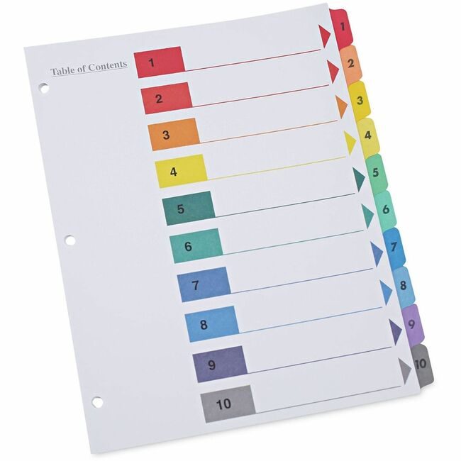 Universal Office Products Index Letter 10TB 6/PK We UNV24804