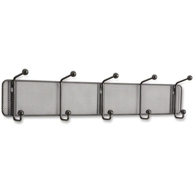Safco Products ONYX MESH WALL RACK 5 HOOK SAF6403BL