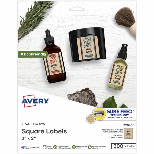 Avery Products Corporation Label Square Trublk Brn 300 AVE22846